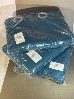 3-NEW Exclusive Home Sateen 52x84" Curtains Sapphire Teal (2 Panels in each Pack